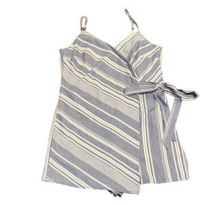 Gianni Bini Blue and White Striped Romper Size M